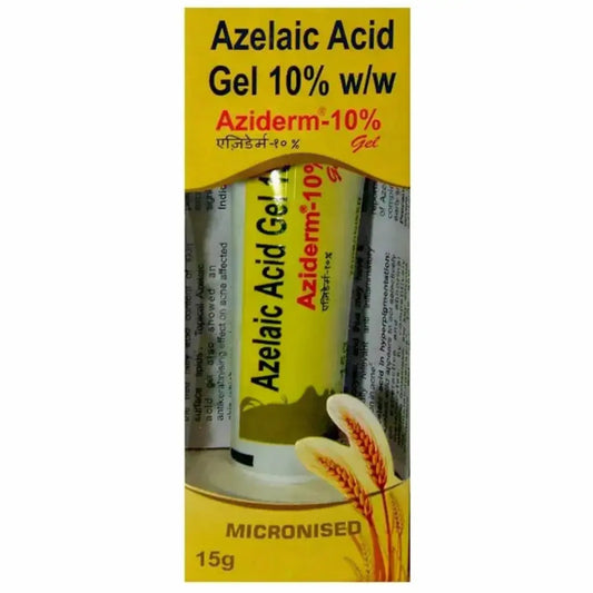 Sellzova Azelaic Acid Gel 10% w/w box with tube inside on a clean white background – Sellzova skincare product for acne and blemish treatment