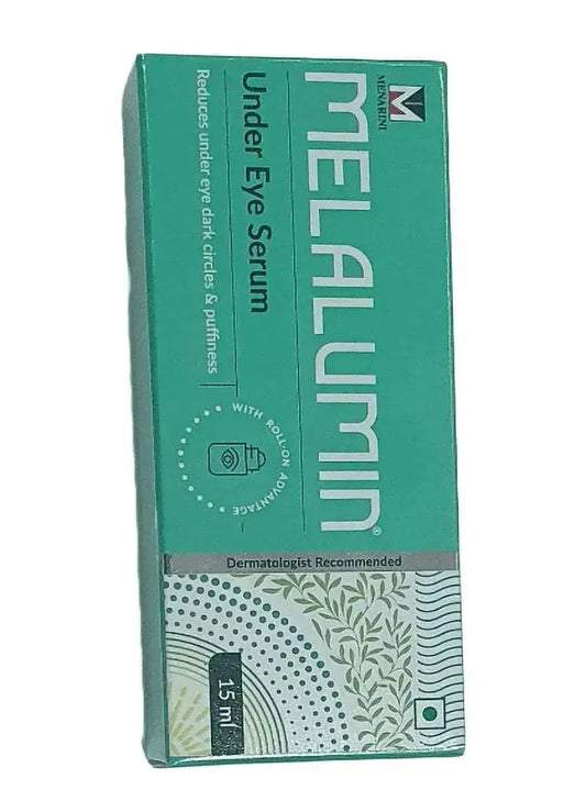 Melalumin Under Eye Serum 15 ml | Reduces Dark Circles, Puffiness & Fine Lines | Roll-On Applicator - Sellzova
