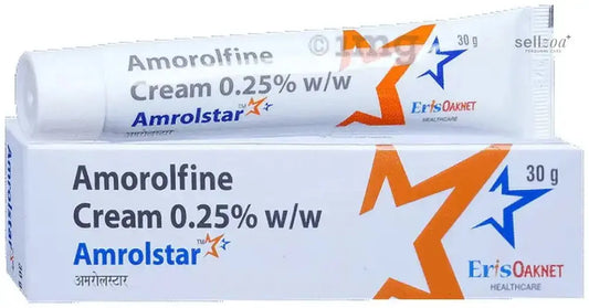 Amrolstar Cream 30g (Pack fo 2)| Anti-Fungal Cream with Amorolfine for Fungal Skin Infections Sellzova