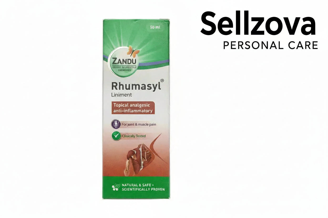 Zandu Rhumasyl Liniment packaging on a white background