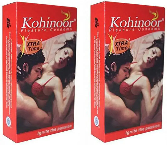 Kohinoor Pleasure Condoms – Pack of 2 (20 Count) | Textured Latex Condoms for Enhanced Sensation & Safe Intimacy - Sellzova