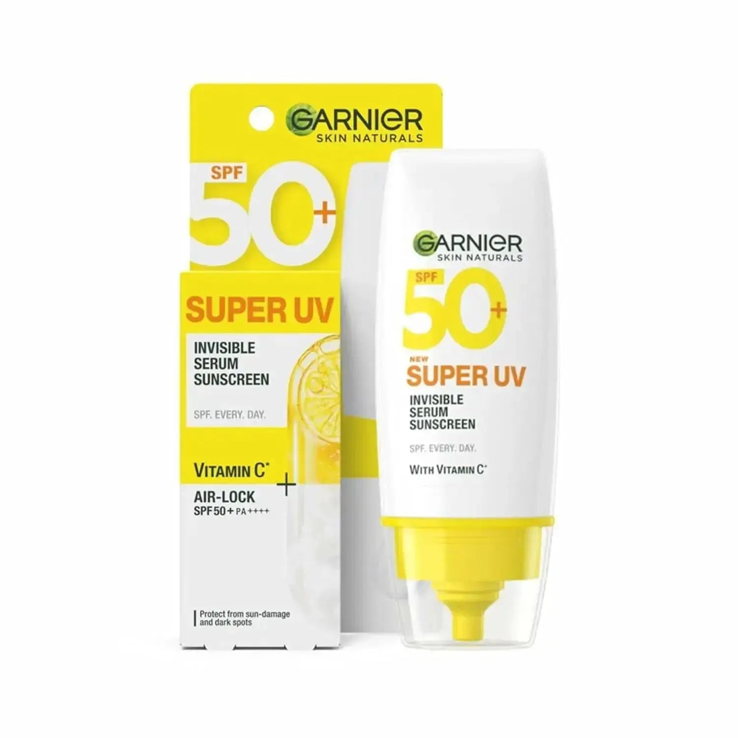 Garnier Super UV Invisible Serum Sunscreen SPF 50 PA++++ UVA/B for Broad Spectrum | Lightweight with Vitamin C | No White Cast | For All Skin Types (Oily, Dry, Acne-prone) | For Men & Women 30ml V2deliver.com