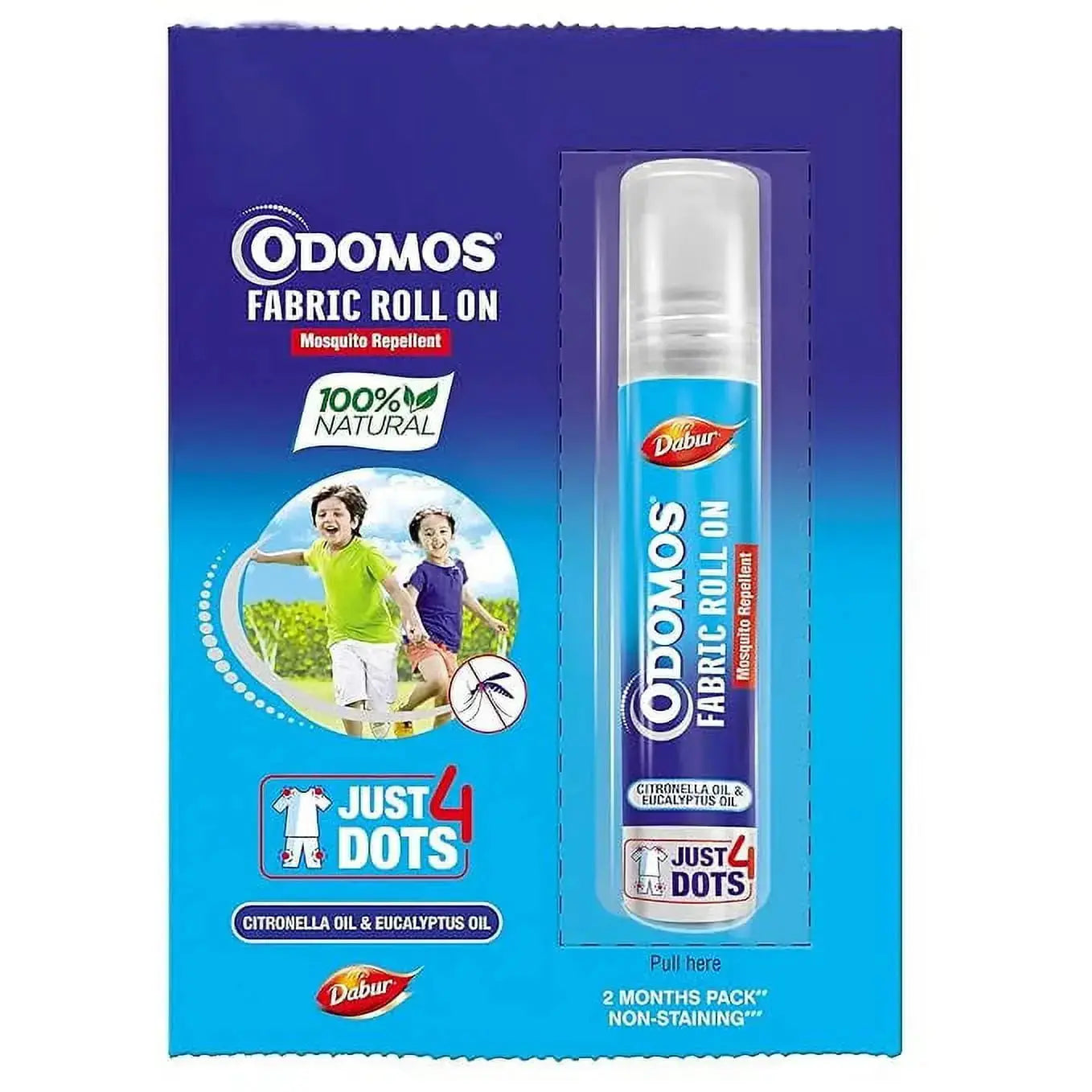 Odomos Mosquito Repellent Fabric Roll-On 8ml (Pack of 2) – Natural Protection for Kids & Adults - Sellzova