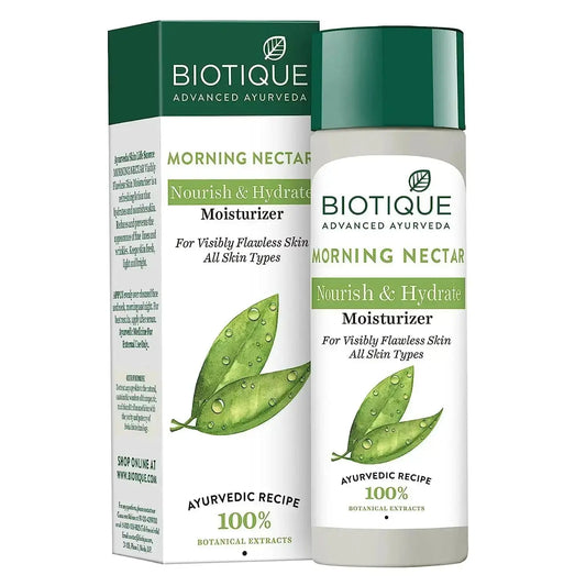 Biotique Bio Morning Nectar Flawless Skin Moisturizer – 120ml | Ayurvedic Brightening Lotion with Honey & Wheatgerm for All Skin Types V2deliver.com