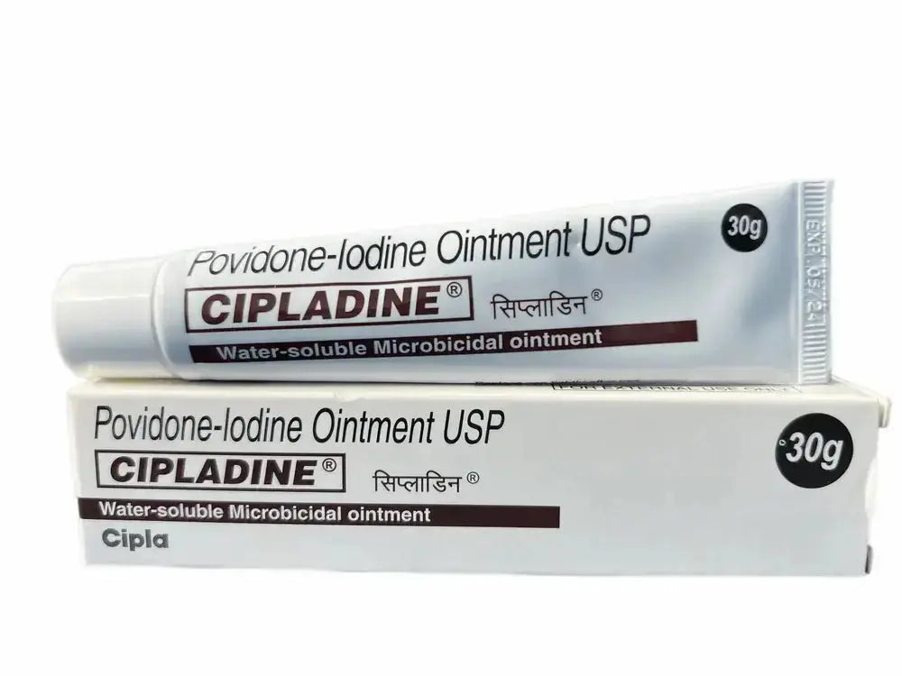 Cipladine Povidone-Iodine Ointment 30gm | Antiseptic & Microbicidal Healing Ointment | Wound Care & Infection Prevention V2deliver.com