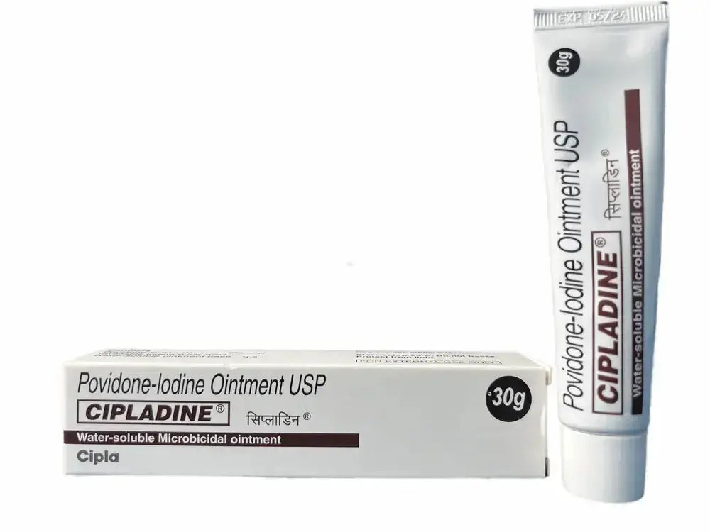 Cipladine Povidone-Iodine Ointment 30gm | Antiseptic & Microbicidal Healing Ointment | Wound Care & Infection Prevention V2deliver.com