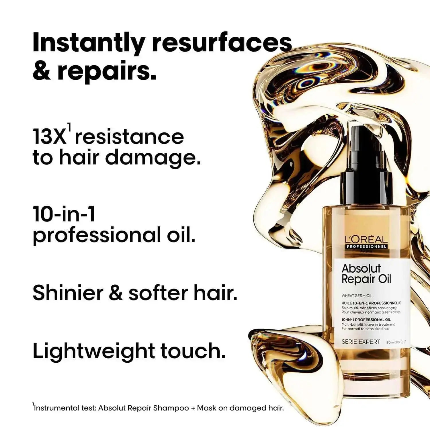 L'Oréal Professionnel Absolut Repair 10-in-1 Miracle Hair Oil | 90ml | Damaged Hair Treatment & Protection - Sellzova