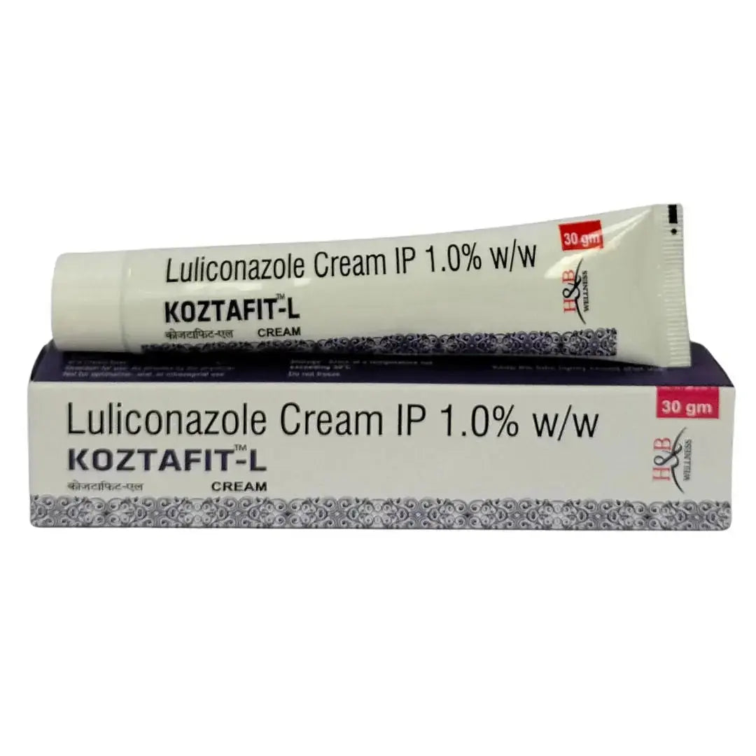 Koztafit-L Cream 30gm Pack of 2 | Luliconazole Antifungal Treatment for Ringworm, Itching & Fungal Infections - Sellzova
